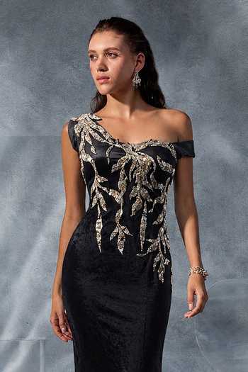 Kalighata Pret One Shoulder Embellished Dress 