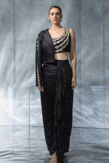 Kalighata Pret Embellished Cropped Jacket Set 