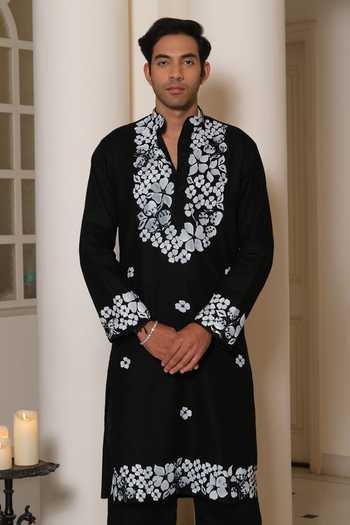 Meghstudio Sufi Hand-Painted Floral Kurta 