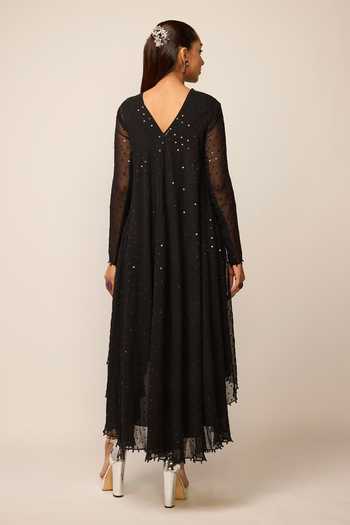 Vvani by vani vats Embroidered Georgette Kurta Dhoti Pant Set 