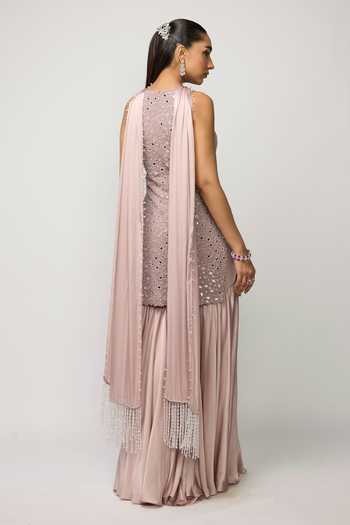 Vvani by vani vats Mirror Embroidered Kurta Sharara Set 