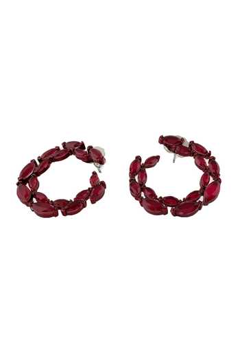 Isharya_Red Florence Ruby Earrings _Online_at_Aza_Fashions