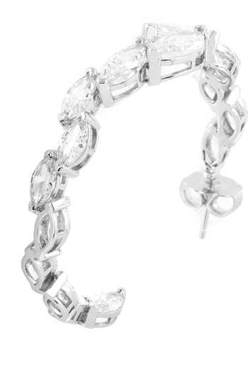 Buy_Isharya_Silver Plated Celeste Opaline Hoop Earrings _Online_at_Aza_Fashions