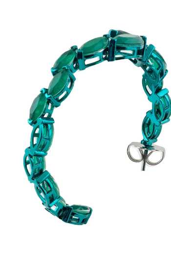Isharya_Emerald Green Seraphine Hoop Earrings _Online_at_Aza_Fashions