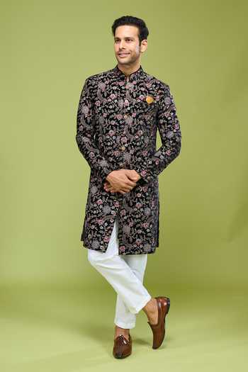 Arihant Rai Sinha Thread Sequin Embroidered Sherwani & Pant Set 