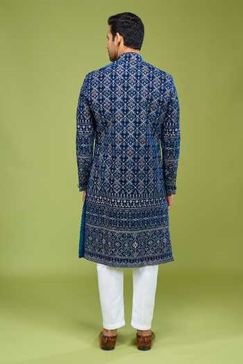 Arihant Rai Sinha Embroidered Velvet Sherwani & Pant Set 