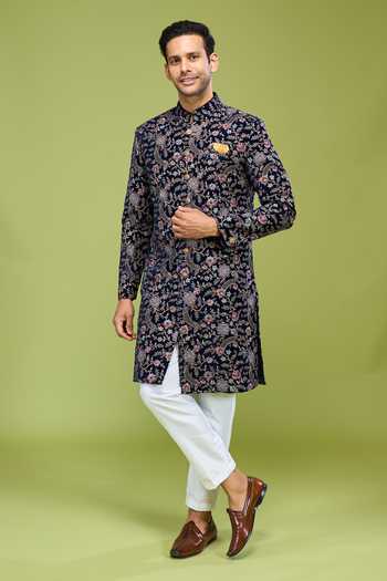Arihant Rai Sinha Thread Sequin Embroidered Sherwani Set 