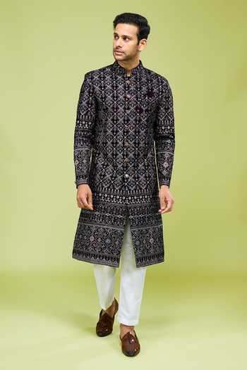 Arihant Rai Sinha Thread Embroidered Sherwani Set 