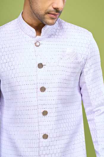 Buy_Arihant Rai Sinha_Purple Brocade Sequin Embroidered Sherwani And Patiala Pant Set 