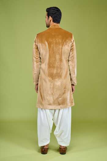 Arihant Rai Sinha Velvet Sherwani & Patiala Pant Set 