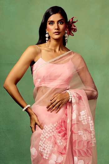 Meghstudio Sona Hand Painted Saree With Unstitched Blouse Piece 