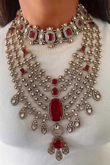 PRERTO Maharani Sultanate Choker & Necklace Set 