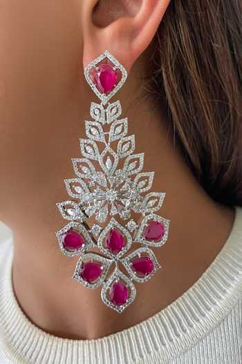 PRERTO Red Maharani Choker And Necklace Set Online at Aza Fashions PRERTO_Red Maharani Choker And Necklace Set _Online_at_Aza_Fashions
