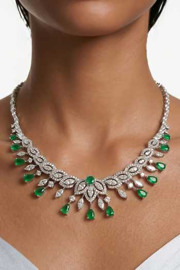PRERTO Adhira Zircon Compressed Necklace Set 