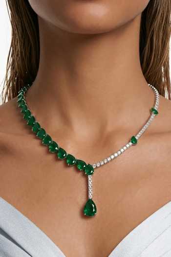 PRERTO Amani Zircon Drop Pendant Necklace Set