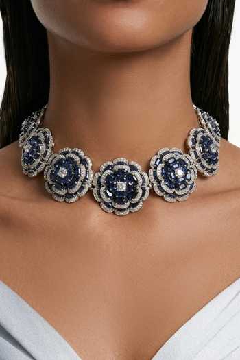PRERTO Safa Blossoming Flowers Choker Set