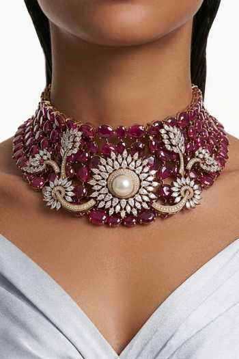 PRERTO Asiyah Zircon Statement Necklace Set