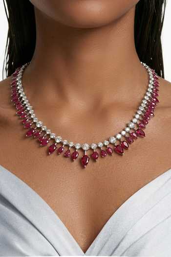 PRERTO Medha Zircon Statement Necklace Set 