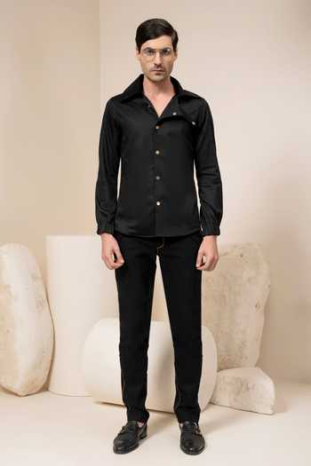 Abkasa Coach Cotton Black Shirt 