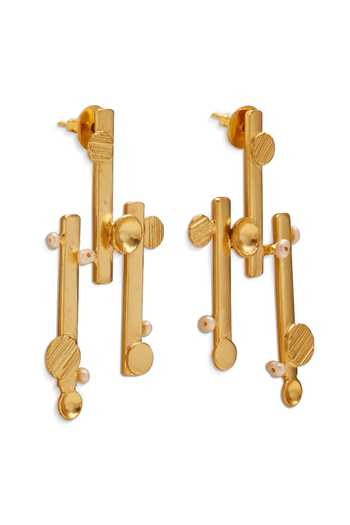 Buy_Dhwani Bansal Jewellery_Gold Plated Vaara Maxi Stud Earrings _Online_at_Aza_Fashions