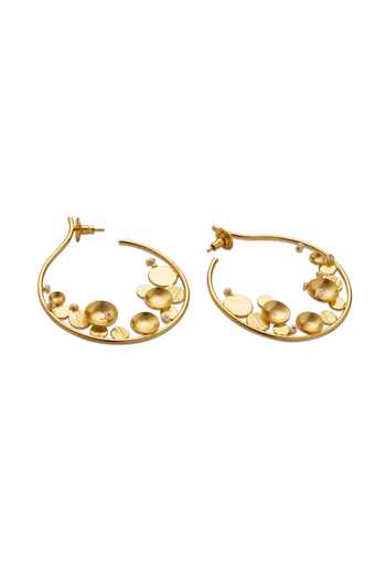 Dhwani Bansal Jewellery Gold Plated Aerotextured Pattern Hoops Online at Aza Fashions Dhwani Bansal Jewellery_Gold Plated Aerotextured Pattern Hoops _Online_at_Aza_Fashions