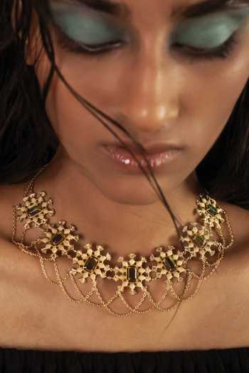 Dhwani Bansal Jewellery Pina Gemstone Embellished Necklace 