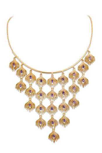 Dhwani Bansal Jewellery Plume Amethyst Embellished Necklace 