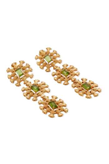 Dhwani Bansal Jewellery Green Pina Stone Embellished Earrings Online at Aza Fashions Dhwani Bansal Jewellery_Green Pina Stone Embellished Earrings _Online_at_Aza_Fashions