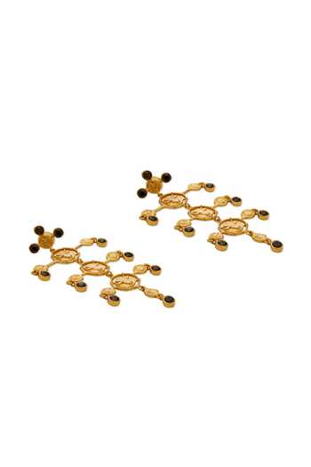 Dhwani Bansal Jewellery Black Inka Onyx Embellished Earrings Online at Aza Fashions Dhwani Bansal Jewellery_Black Inka Onyx Embellished Earrings _Online_at_Aza_Fashions