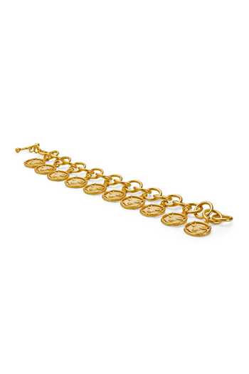 Dhwani Bansal Jewellery Gold Plated Inka Coin Charm Bracelet Online at Aza Fashions Dhwani Bansal Jewellery_Gold Plated Inka Coin Charm Bracelet _Online_at_Aza_Fashions