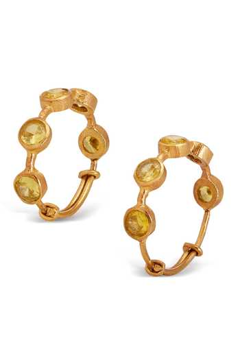 Shop Dhwani Bansal Jewellery Yellow Kandi Citrine Stone Embellished Ring at Aza Fashions Shop_Dhwani Bansal Jewellery_Yellow Kandi Citrine Stone Embellished Ring _at_Aza_Fashions