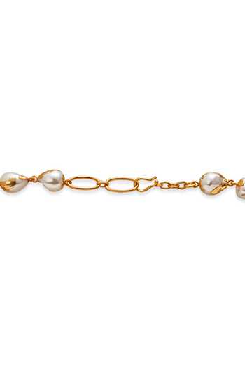 Dhwani Bansal Jewellery Ivory Luna Baroque Pearl Embellished Necklace Online at Aza Fashions Dhwani Bansal Jewellery_Ivory Luna Baroque Pearl Embellished Necklace _Online_at_Aza_Fashions