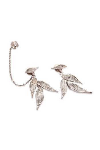 Dhwani Bansal Jewellery Silver Plated Isaro Leaf Shaped Drop Earrings Online at Aza Fashions Dhwani Bansal Jewellery_Silver Plated Isaro Leaf Shaped Drop Earrings _Online_at_Aza_Fashions