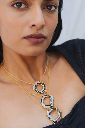 Dhwani Bansal Jewellery Aqua Layered Necklace 