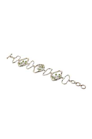Shop Dhwani Bansal Jewellery Blue Terra Textured Pattern Bracelet at Aza Fashions Shop_Dhwani Bansal Jewellery_Blue Terra Textured Pattern Bracelet _at_Aza_Fashions
