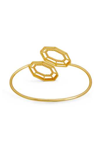Dhwani Bansal Jewellery_Gold Plated Syra Geometric Motif Bracelet _Online_at_Aza_Fashions