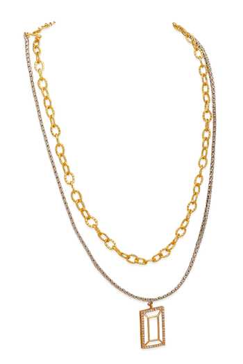 Buy Dhwani Bansal Jewellery Gold Plated Vazio Layered Necklace Online at Aza Fashions Buy_Dhwani Bansal Jewellery_Gold Plated Vazio Layered Necklace _Online_at_Aza_Fashions