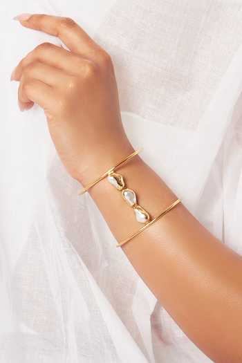 Dhwani Bansal Jewellery Kora Baroque Pearl Embellished Bracelet 