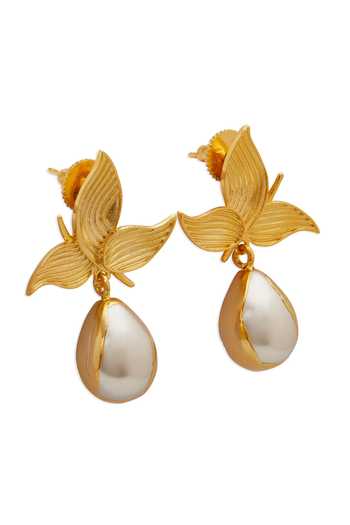 Dhwani Bansal Jewellery Zooni Leaf Motif Earrings 