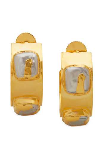 Dhwani Bansal Jewellery Lune Shell Pearl Embellished Earrings 