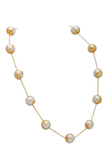 Buy_Dhwani Bansal Jewellery_White Selene Baroque Shell Pearl Necklace _Online_at_Aza_Fashions