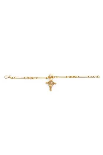 Dhwani Bansal Jewellery Gold Plated Cruz Mother Of Pearl Embellished Bracelet Online at Aza Fashions Dhwani Bansal Jewellery_Gold Plated Cruz Mother Of Pearl Embellished Bracelet _Online_at_Aza_Fashions