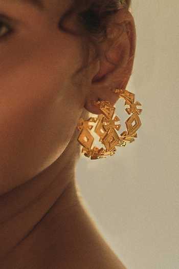 Dhwani Bansal Jewellery Safa Cutwork Hoops 