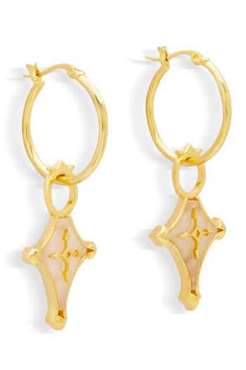 Buy_Dhwani Bansal Jewellery_Gold Plated Cruz Cross Shaped Earrings _Online_at_Aza_Fashions