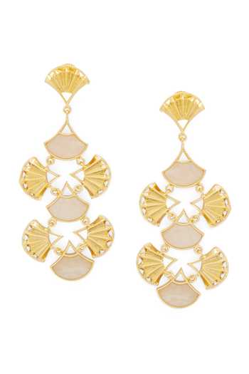 Dhwani Bansal Jewellery Pankha Mother Of Pearl Earrings 