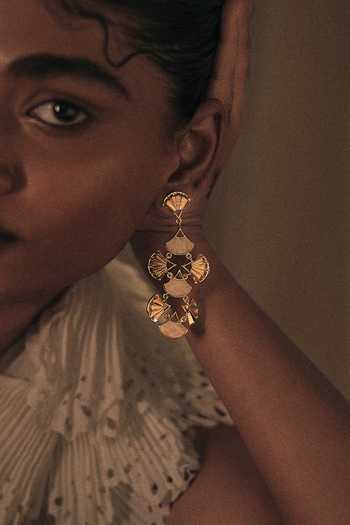 Dhwani Bansal Jewellery Pankha Mother Of Pearl Earrings 