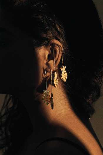 Dhwani Bansal Jewellery Amphora Mother Of Pearl Embellished Earrings 