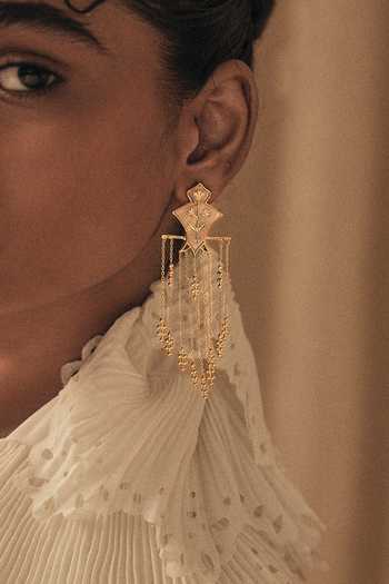Dhwani Bansal Jewellery Serai Mother Of Pearl Embellished Earrings 