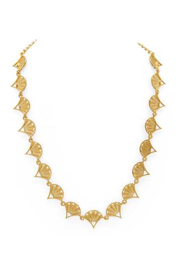 Buy Dhwani Bansal Jewellery Gold Plated Pankha Motif Necklace Online at Aza Fashions Buy_Dhwani Bansal Jewellery_Gold Plated Pankha Motif Necklace _Online_at_Aza_Fashions