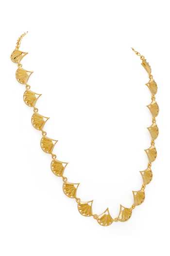 Shop Dhwani Bansal Jewellery Gold Plated Pankha Motif Necklace Online at Aza Fashions Shop_Dhwani Bansal Jewellery_Gold Plated Pankha Motif Necklace _Online_at_Aza_Fashions